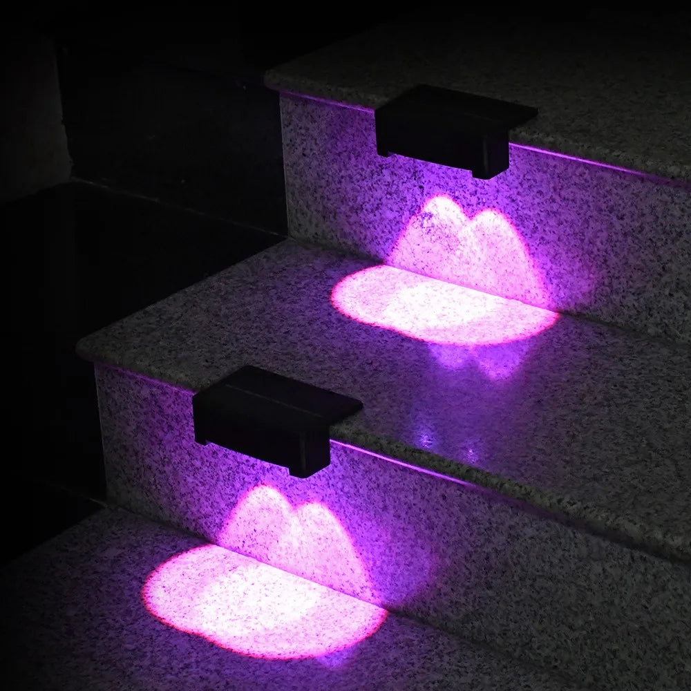 NEW 4PCS Set Solar Fence Light Outdoor Warm White & Cool White & RGB Solar Wall Light 12 Modes Color Changing Deck Light Waterproof for Yard Pathway Home Garden Lighting Supplies