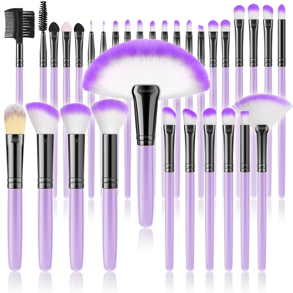 32 PCS Set 27 Colors  Professional Makeup Brush Set Cosmetic Tools for Powder Eye Shadow Foundation Blush Blending Beauty Makeup Brush Kit for Makeup Starters Women Cosmetic Tool Sets