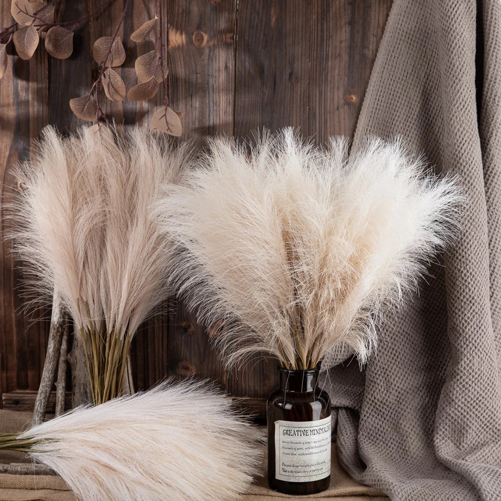 5/10Pcs Artificial Pampas Grass Flowers Bouquet Fake Plant for Home Decor Garden Wedding Decoration Outdoor Garland Vase Decor