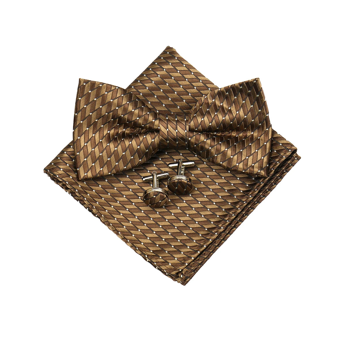 3 PCS Set 55 Colors Luxury Paisley Bowtie Suit Man Bow Tie Pocket Square Cufflinks Wedding Bowknot Accessories Butterfly Neckwear Adjustable Adult Ties