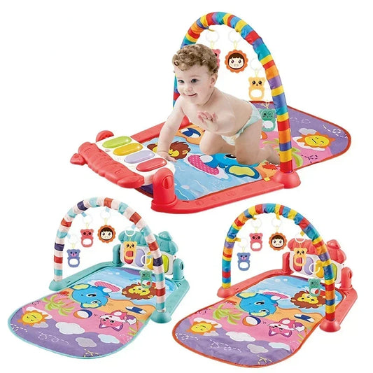 12 Types/Colors Baby Toys Pedal Piano Toy Music Fitness Rack Newborn Fitness Equipment Game Mat Prone Time Activity Gymnastics Mat 0-1 Years Old Baby Care Supplies