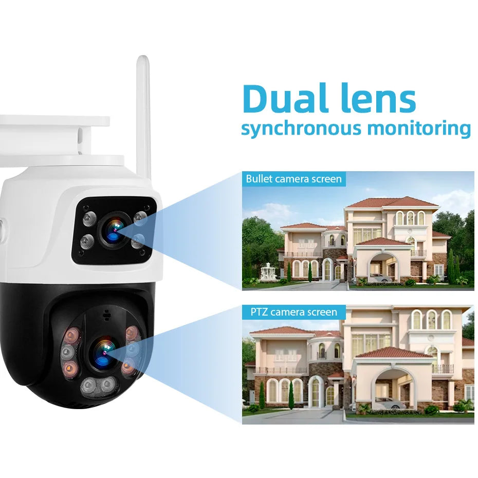 6MP Full HD 8CH Wireless NVR Security WIFI IP Dual Lens Camera System Kit Outdoor Surveillance CCTV Audio Video Recorder