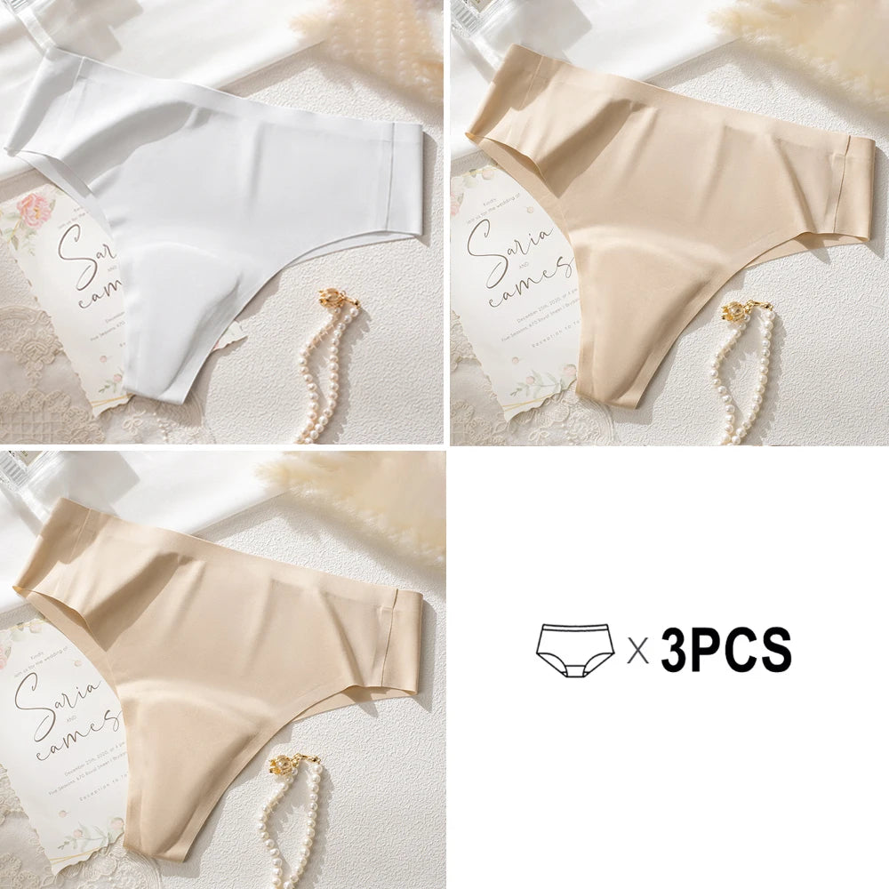 NEW Arrivals 3PCS Set 10 Patterns Women Protection Avoid Camel Toe Silk Panties Seamless Thong Panties Camel Toe Concealer Cover Camel Toe Prevention Underwear Anti Camel Toe Yoga Sport Briefs