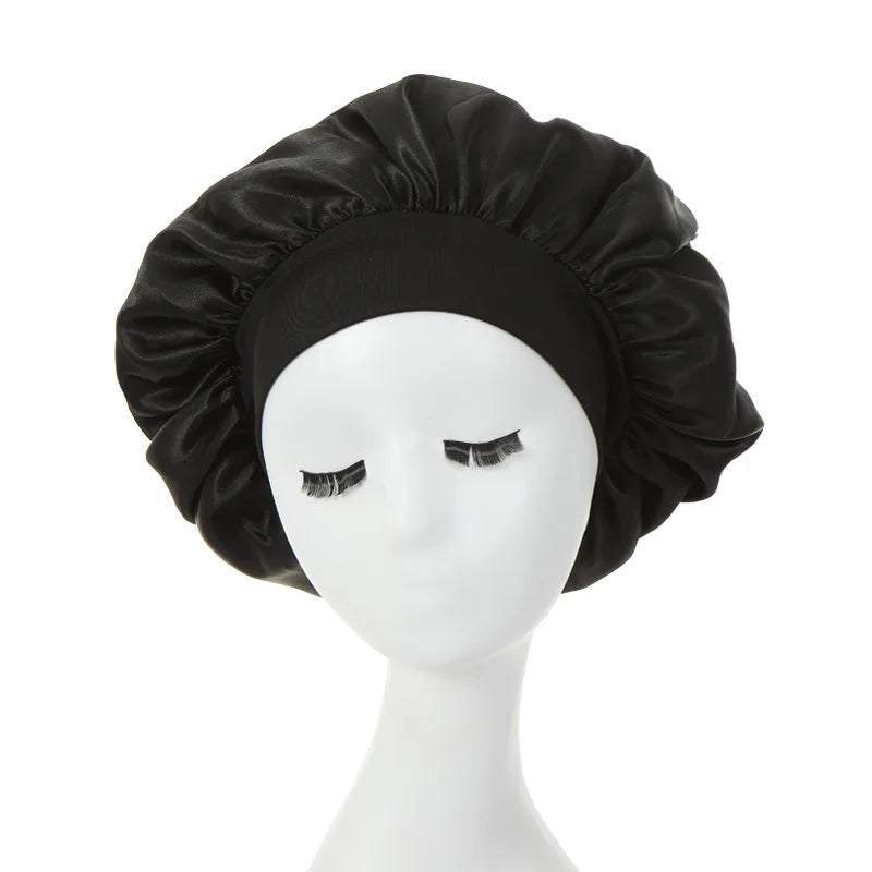 Silky Satin Lined Bonnet Sleep Cap Stay On All Night Hair Wrap Cover Slouchy Beanie For Curly Hair Protection For Women And Men