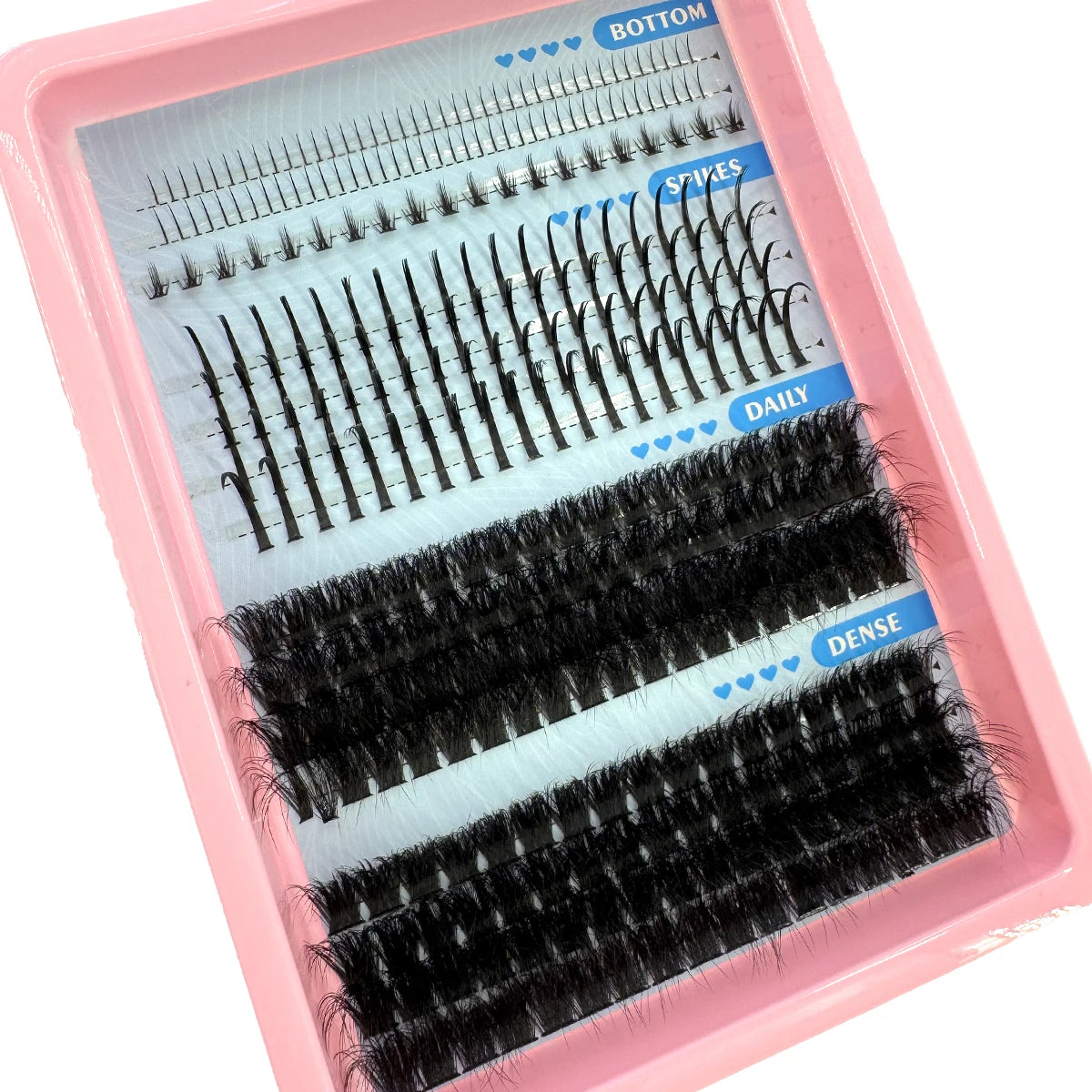 NEW Arrivals 15 Rows Lash Clusters Spikes Eyelash Extensions Spiky Lashes Extension Thick Individual Cluster Lashes with Spikes & Bottom Lashes Women Cosmetic Accessories