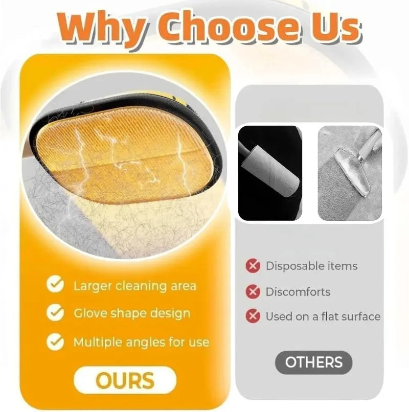 3 PCS Set Pet Hair Removal Mitts Cat Hair Remover Brush Sticking Device Home Hair Scraper Reusable Cat Grooming  Electrostatic Gloves Pets Grooming Sets Hair Care Accessories