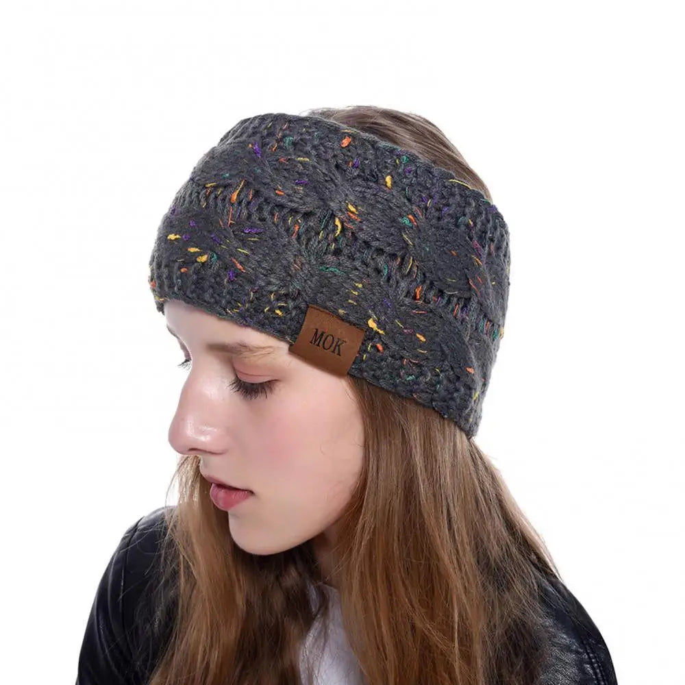 NEW Arrivals 12 Colors Winter Thicken Knitting Woolen Yarn Wide Headband For Women Plush Lined Headwrap Turban Hairbands Keep Warm Female Ear Warmers