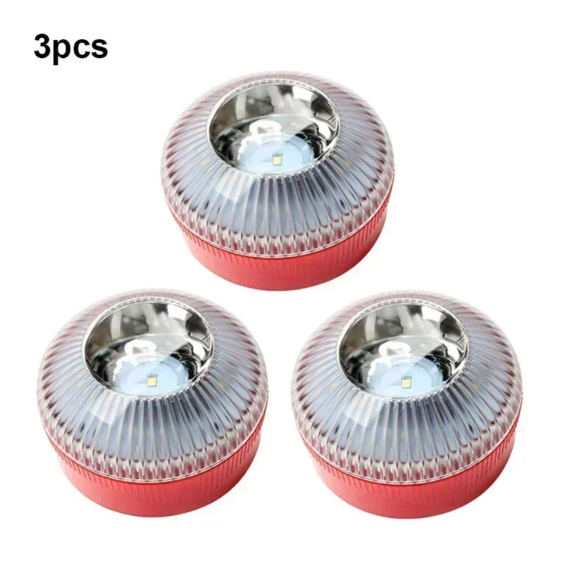 4 PCS Set Newest Portable Emergency Light Car Emergency Beacon Light Orange/Blue/Red Magnetic Induction Strobe Light Waterproof Flashlight Car Safety Accessories