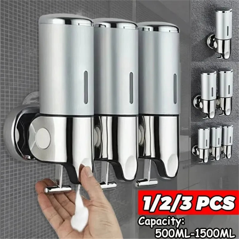 Bathroom Liquid Soap Dispenser Hand Sanitizer Holder Wall Mount Soap Shampoo Gel Shower Liquid Container For Bathroom Accessories