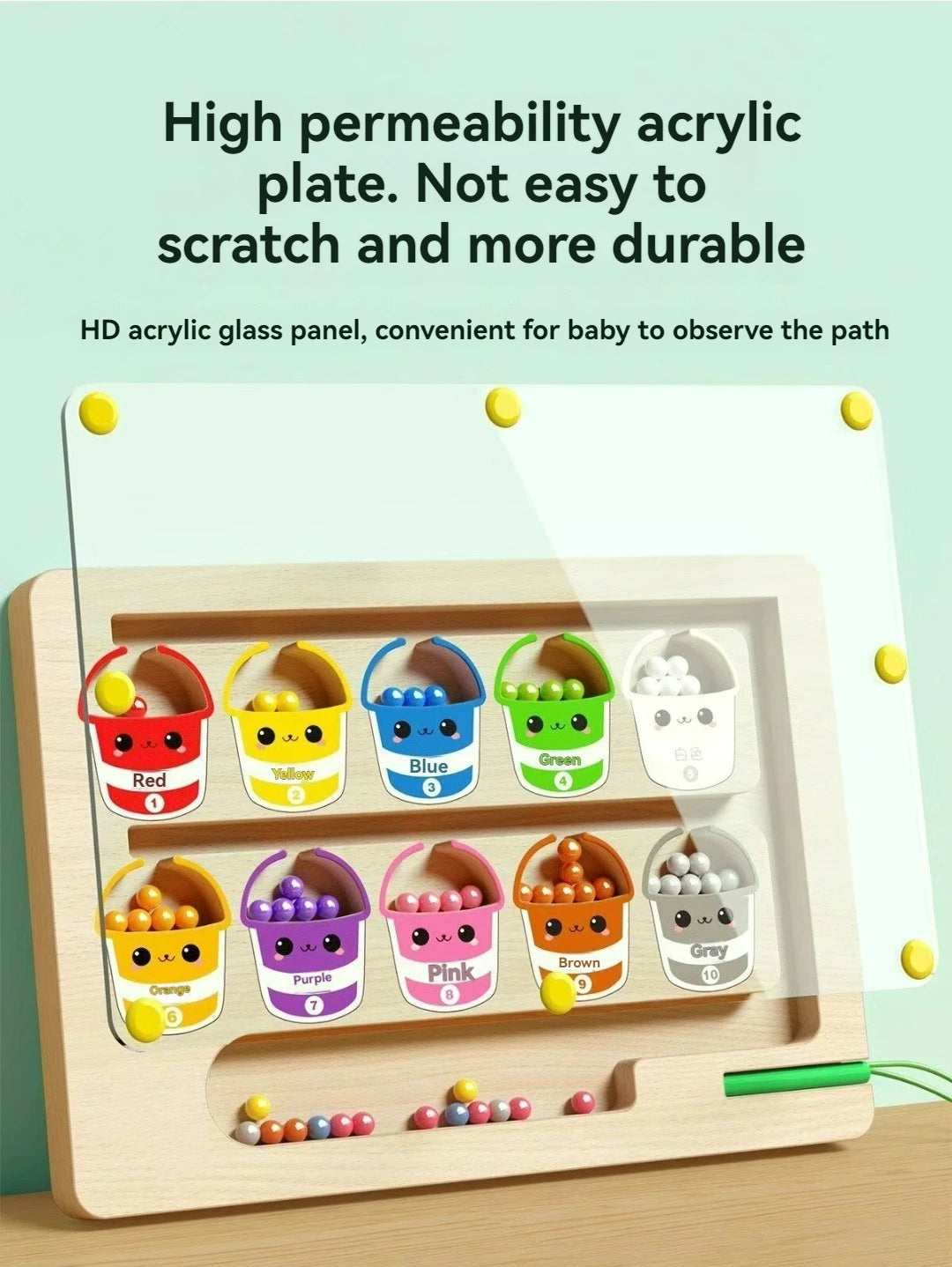Large Size Children's Magnetic Maze Walking Ball Baby Concentration Training, Writing Logic Thinking 3 year Old Early Education Puzzle To