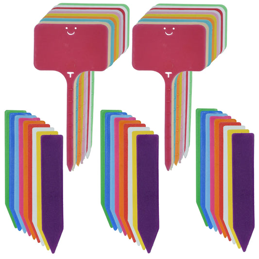 100pcs Garden Re-Usable Plant Labels Waterproof T-Type Sign Tags Plastic Markers Record Plate Flower Vegetables Potted Stakes