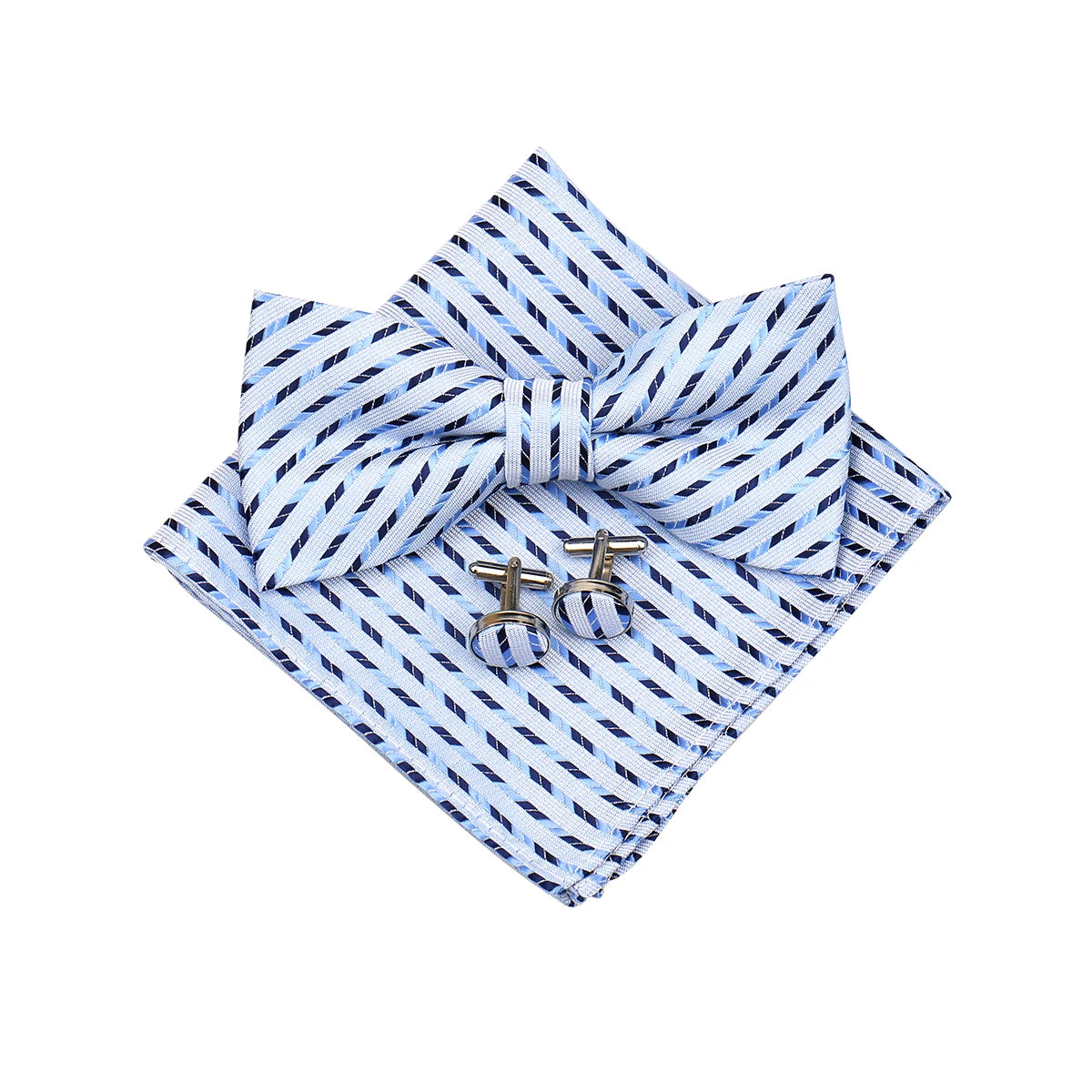 3 PCS Set 55 Colors Luxury Paisley Bowtie Suit Man Bow Tie Pocket Square Cufflinks Wedding Bowknot Accessories Butterfly Neckwear Adjustable Adult Ties