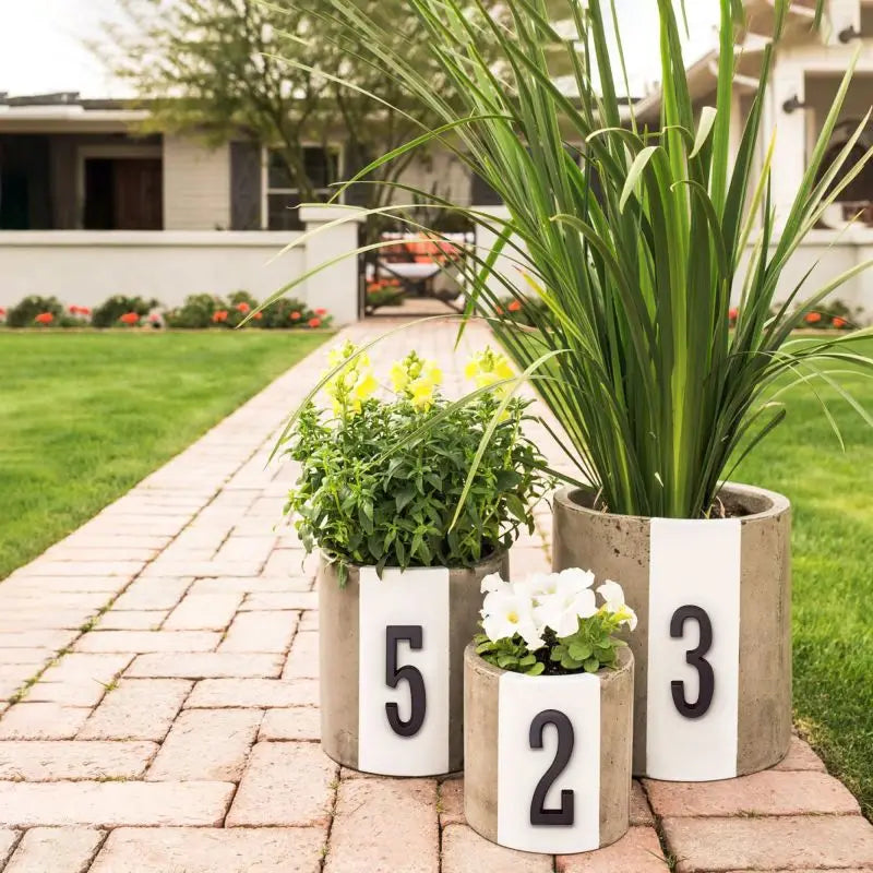 1pc 4" 101mm Self-adhesive House Number Silver/Vintage Zinc Alloy Numbers Mailbox Address Sign Outdoor House Number #0-9