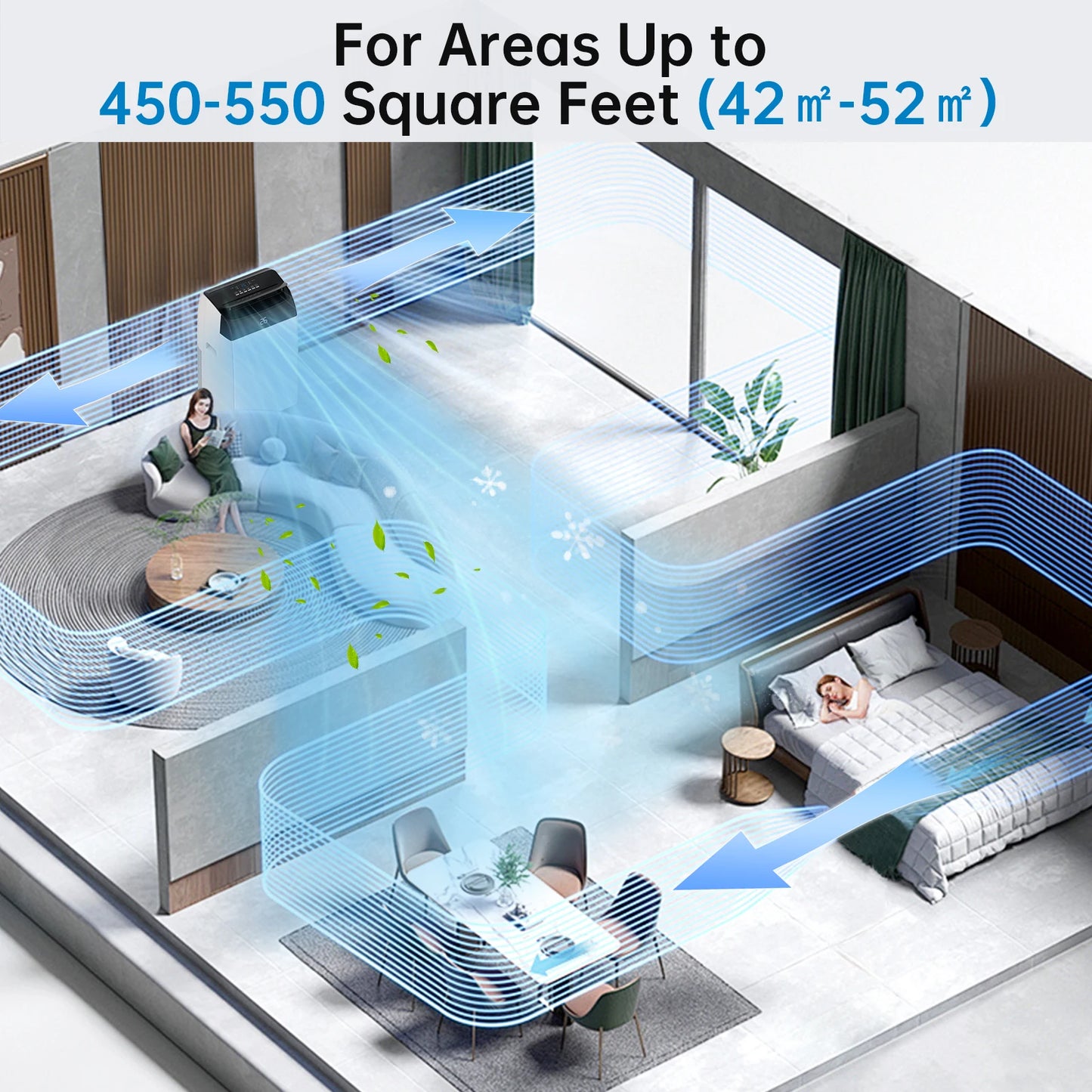 New System Air Conditioner,12000 BTU TURBO Portable Air Conditioner, 4-In-1 Cool/Heating/Fan/Dehumidify Modes With Remote Control, 24 Hours Timer Home Business Shops Air Condition System