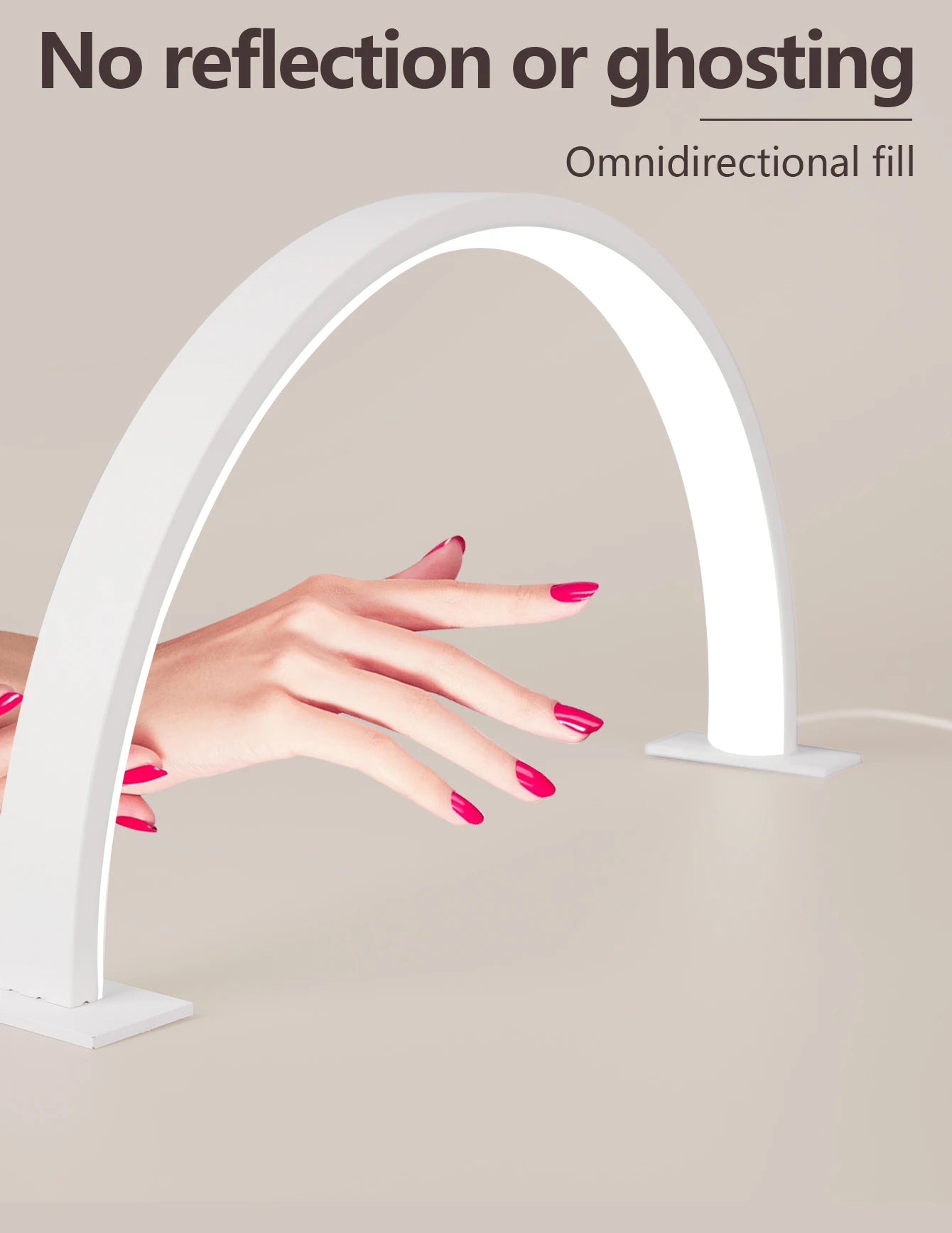 NEW Nail Table Lamp Bulbs Shadow Less Fill Light Nail Lighting Lamp Desktop Beauty Salon Accessories Supplies Half Moon Shaped Women Ladies Beauty Products