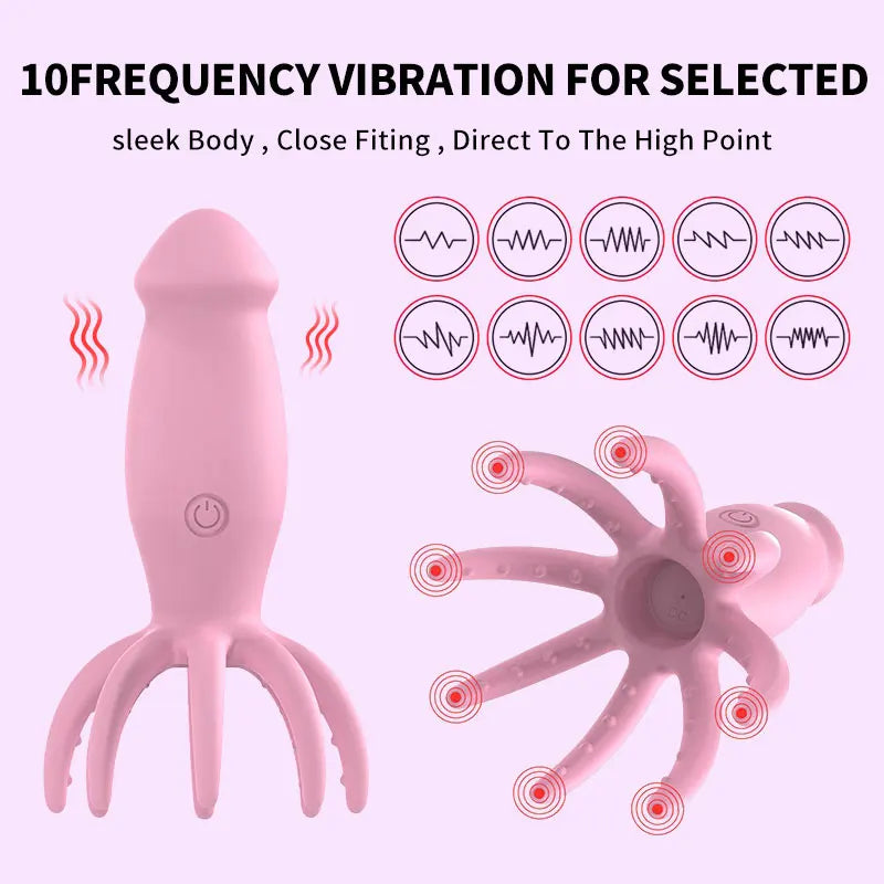 Remote Octopus Dildo Vibrator 10 Modes of Vibration Anal Plug Clitoral Nipple Massager Love Egg Female Sex Toys For Women