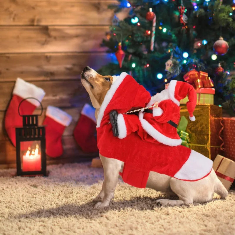 Santa Claus Costumes Christmas Pet Clothes Pet Party Dress Up Dogs Cats Costumes for Small Medium Large Dogs Cats