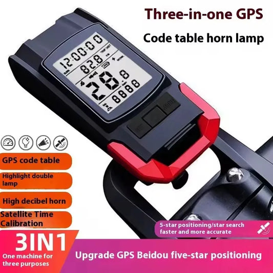 NEW GPS Wireless Code Table Speaker Light 3 in1 Five-Star Positioning 4000mAh Long Endurance High Brightness Riding Equipment Bicycle Accessories