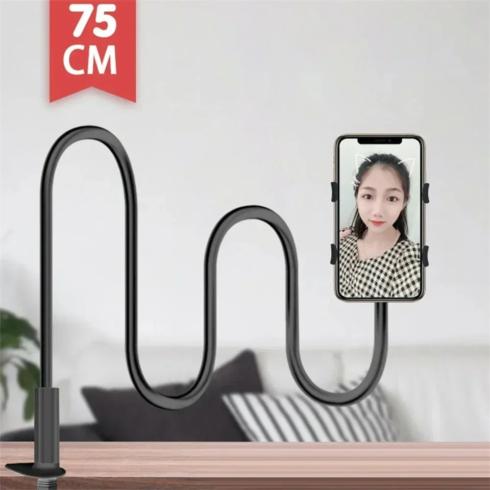 4 Colors Portable Flexible Clip on Phone Holder Stand Gooseneck Arm Lazy Desktop Bracket Mount Base for iPhone Samsung Xiaomi Smartphones