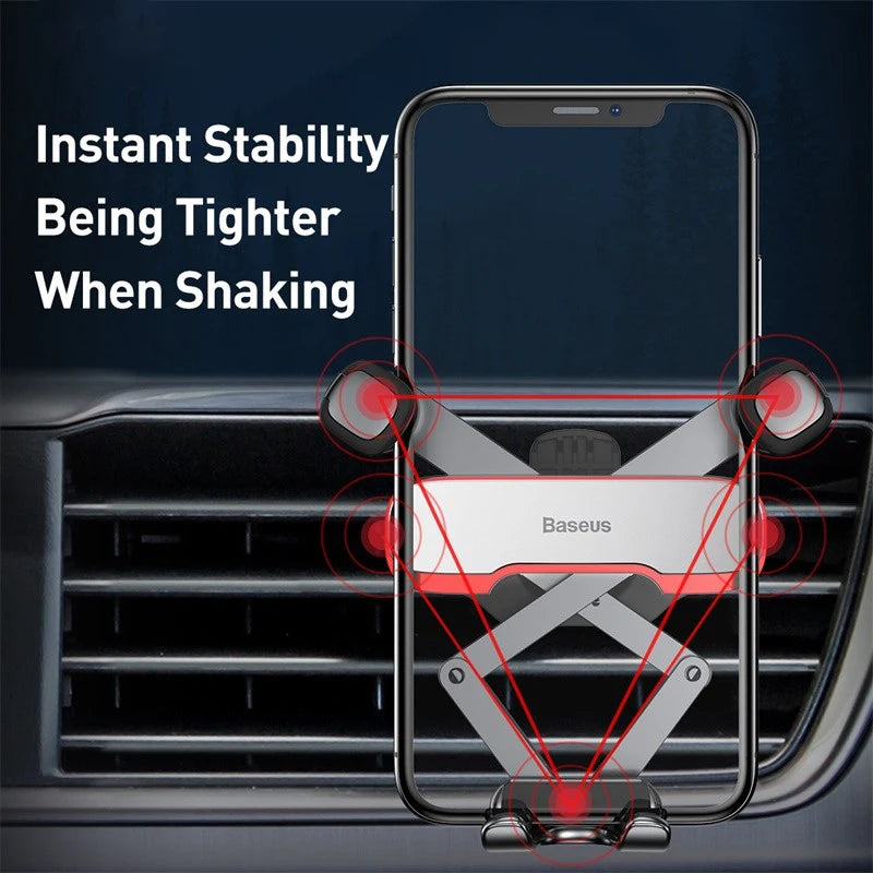 Baseus Car Phone Holder Metal Gravity Auto Air Vent Mobilephone Stand For 4.7-6.5 Inch Phone Invisibile Car Support