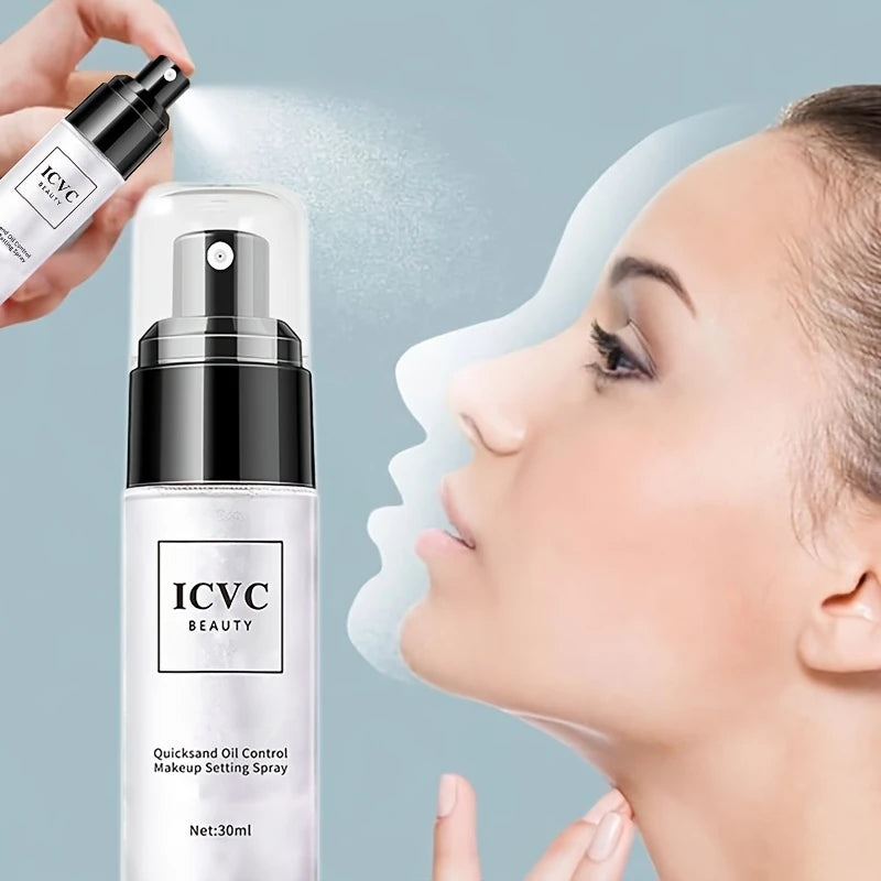 2PCS Set Professional Makeup Setting Spray, Oil-Control Fixation Spray Makeup, Long-Lasting, Natural Matte, Refreshing Cosmetics For Women