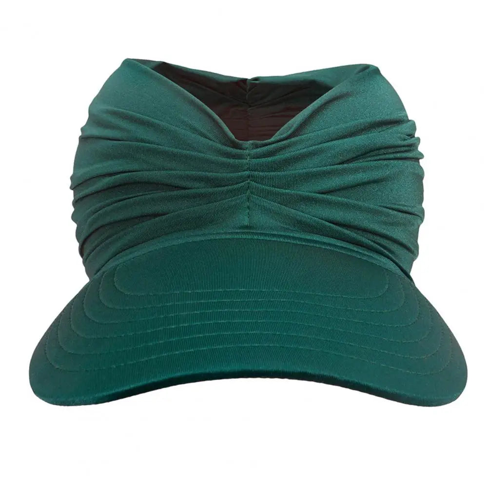 NEW Arrivals 13 Colors Women Female Sun Hat Pleats Sun Foldable Solid Color Wide Brim Anti Sun Cap Sweat Absorb High Stretch Summer Beach Swimming Accessories Girls Ladies Summer Casual Apparel Supplies