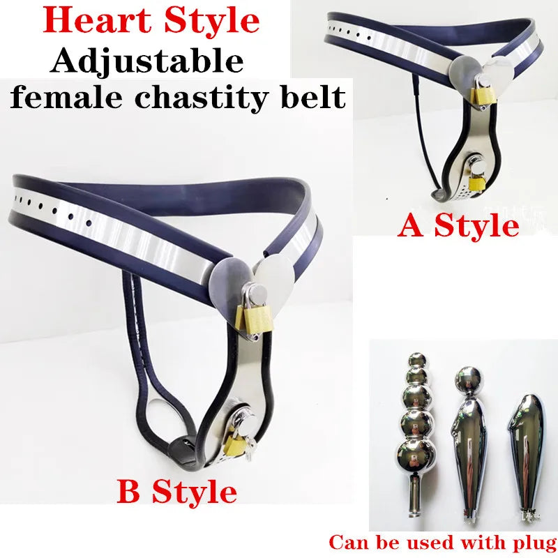 Stainless Steel Female Chastity Belt Pants With Vagina Anal Plug Invisible Strap On Chastity Belt Panties Brief Device Bondage Sex Toys For Woman Fetish Accessories Products