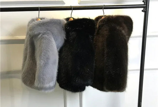 NEW Arrivals 2-14yrs Old Girl Fur Coat Winter Warm Snow Outerwear Children Cotton-Padded Italian Style Boys and Girls Mink Hair Hooded Fur Coat Short Baby Fur Coat Children Luxury Fashion Clothing Supplies