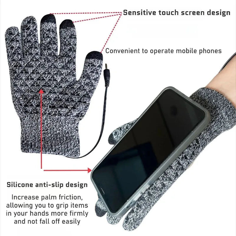 Full Hand USB Heated Gloves Touchscreen Rechargeable Thermal Thickened for Skiing Motorcycle Cycling Commuting Outdoor Winter Activities