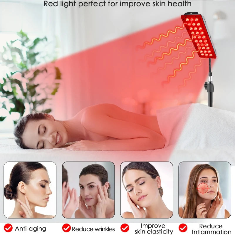 LED Red Light Therapy Lamp 660nm and 850nm Near Infrared Light for Joint Pain Muscle Soreness Relieve Body Tired Skin Care Tools