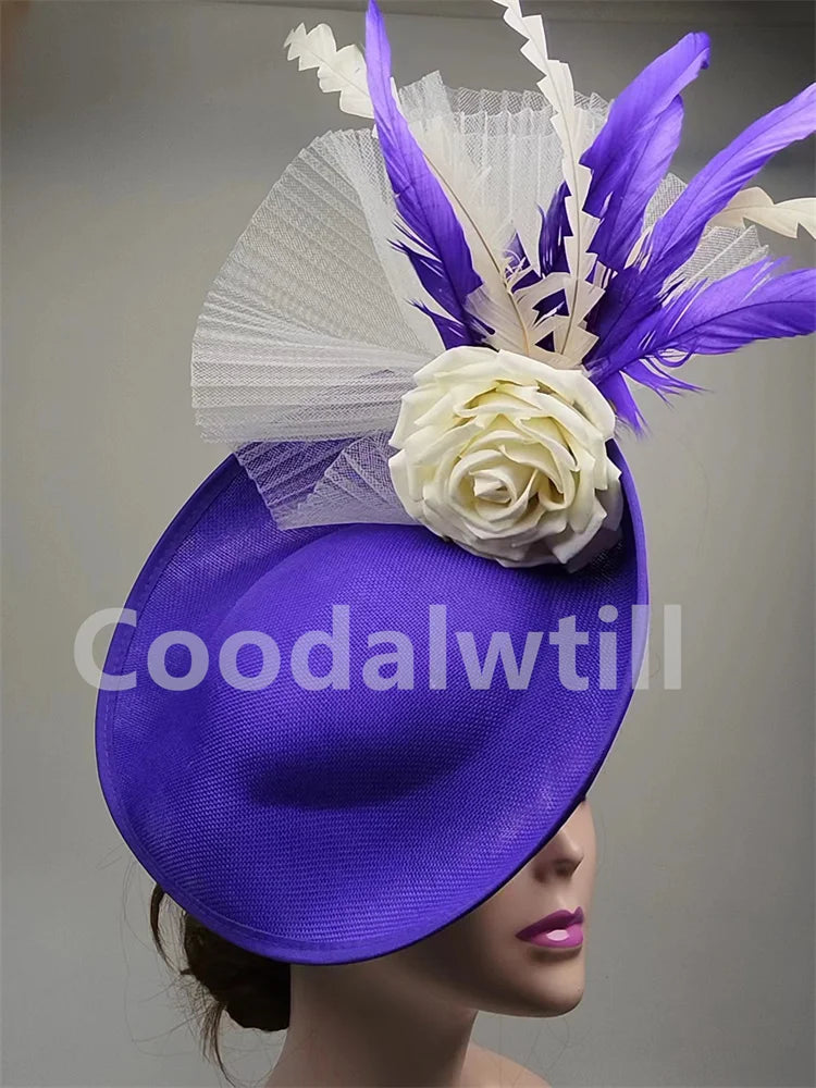 NEW Arrivals 15 Colors/Patterns Luxury Elegant Flower Fascinator Pillbox Cap Wedding Women Fascinator Hat Headband Kentucky Derby Ladies Millinery Cap Mesh Bride Hats