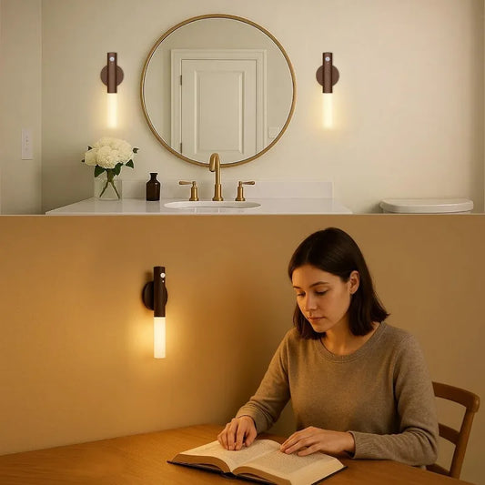 4 PCS Set Motion Sensor Night Lights Magnet Body Rechargeable LED Wireless Wall Lamp Portable Decor Indoor Torch Lighting for Bedroom