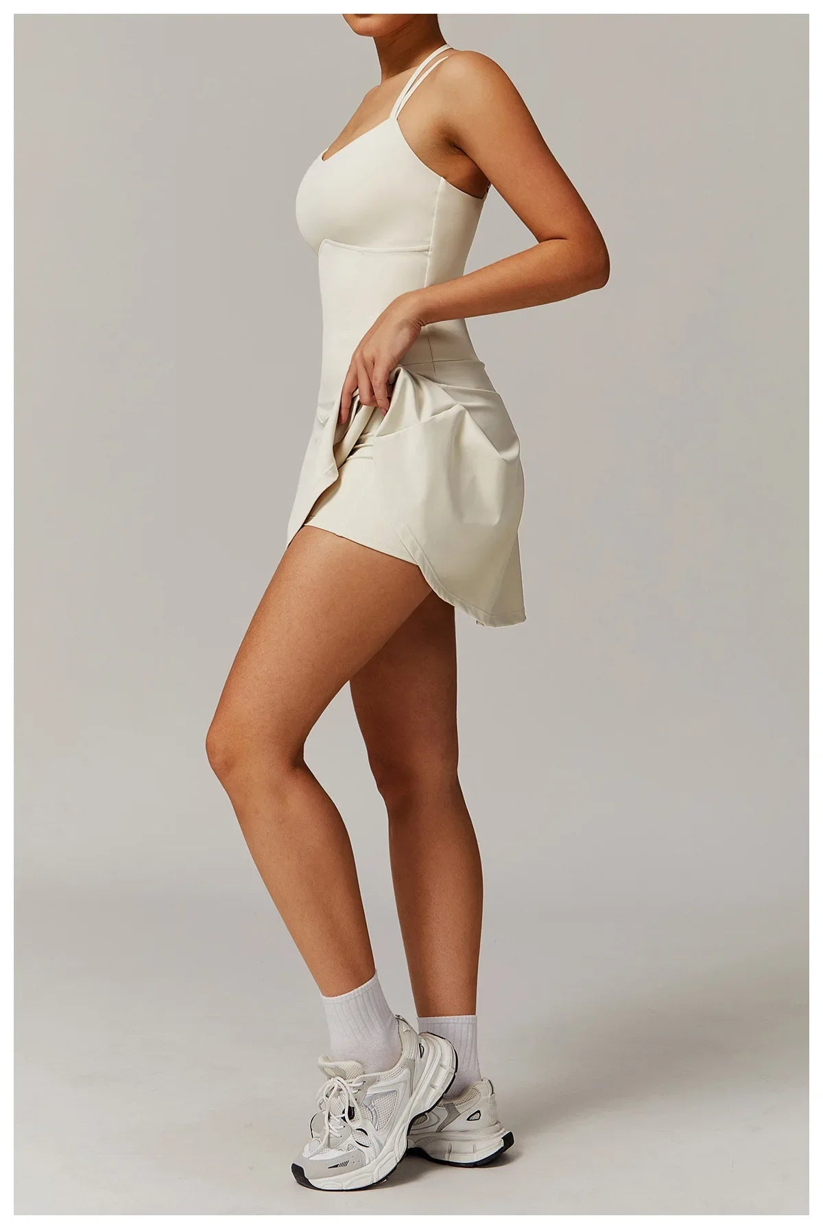 New S-50Kg- XL-80Kg 5 Colors Women Sleeveless Tennis Dresses Fitness Gym Clothes Yoga Jumpsuit Tracksuit Set running Sports Skorts Suspender Slip dress