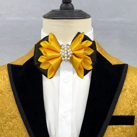 10 Colors Men's Business Wedding Luxury Bow Tie British Suit Shirt Accessories Original Design Handmade Jewelry Gifts Fashion Pearl Crystal Bow-Tie