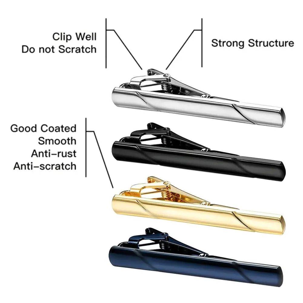 New High Quality Tie Clips Metal Copper Necktie Pin For Men Formal Wedding Ceremony Gold Male Women Ties Suit Accessories