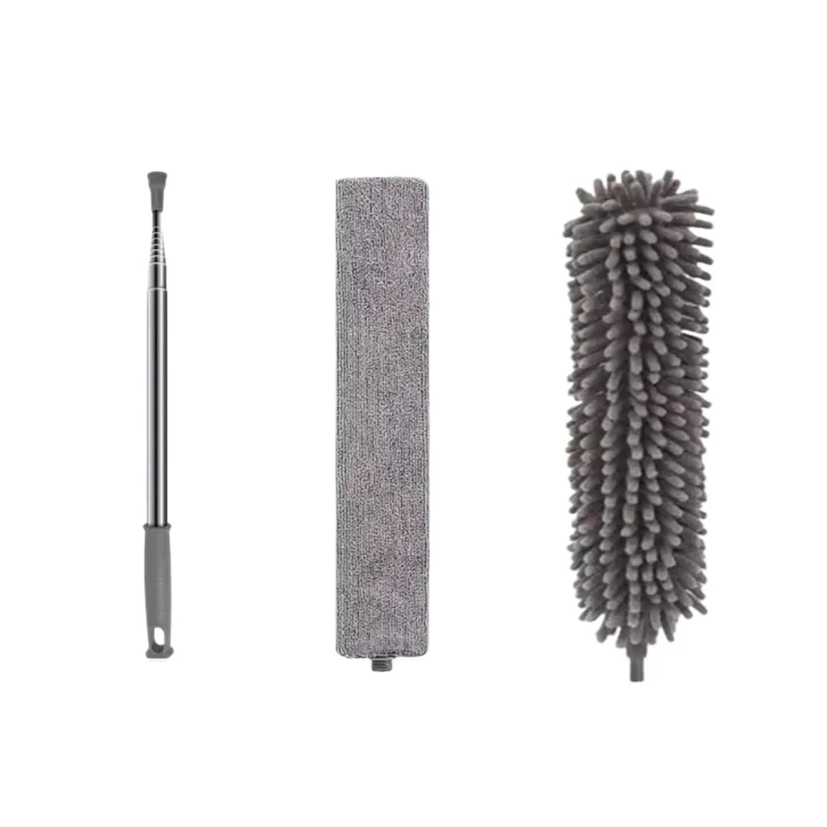 5 PCS Set Microfiber Duster Kit with Extension Pole Retractable for Ceilings Fans Blinds Car Furniture Cobweb Cleaning Household Duster Home Office Cleaning Supplies