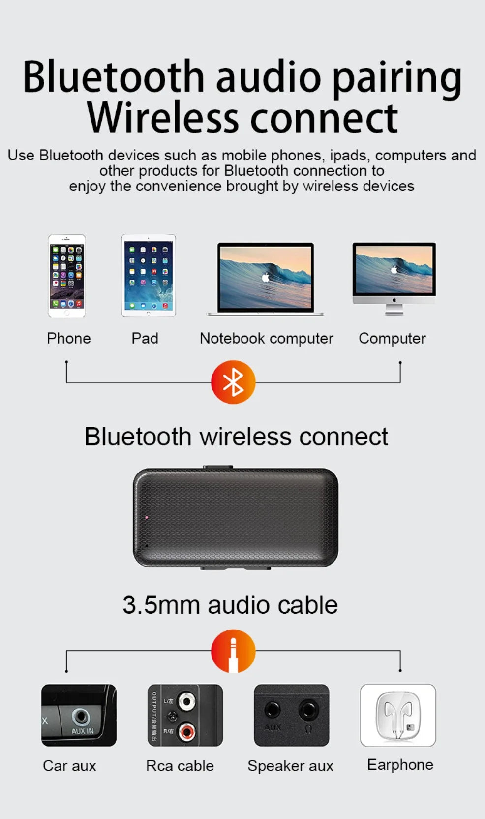 NEW Bluetooth 5.3 Adapter Dongle 3.5mm AUX Jack Bluetooth Car Cycling Bikes Adapter for Wired Headphones TV Car Speaker MP3 Player Audio Receiver