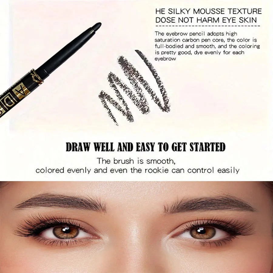 9PCS Set Long-Lasting Waterproof Black Professional Eyeliner Pencil -Smudge-Proof Sweat-Resistant for Bold Eye Makeup, Ideal Gift Women Cosmetic Accessories