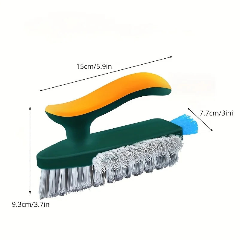 2 PCS Set 4-in-1 Grout Brush with Squeegee Durable Bristles Heavy-Duty Scrub Brushes for Cleaning Tile Grout Kitchen Bathroom Cleaning Tools