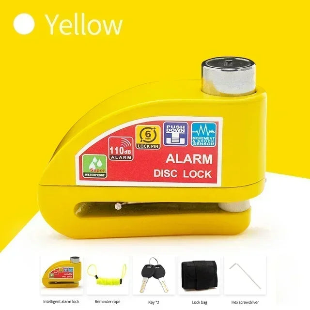 NEW Arrivals Disc Brake Alarm Lock, 5 Colors Full Set Anti-Theft and Theft Prevention, Bicycle Motorcycle Anti-Theft Alarm, Electric Scooter, Bicycle Lock, Brake Disc Lock