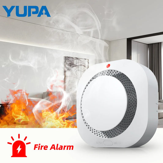 Independent Smoke Detector Sensor Fire Alarm System For Home Office Security Smoke Alarm Fire Protection Battery Powered YUPA