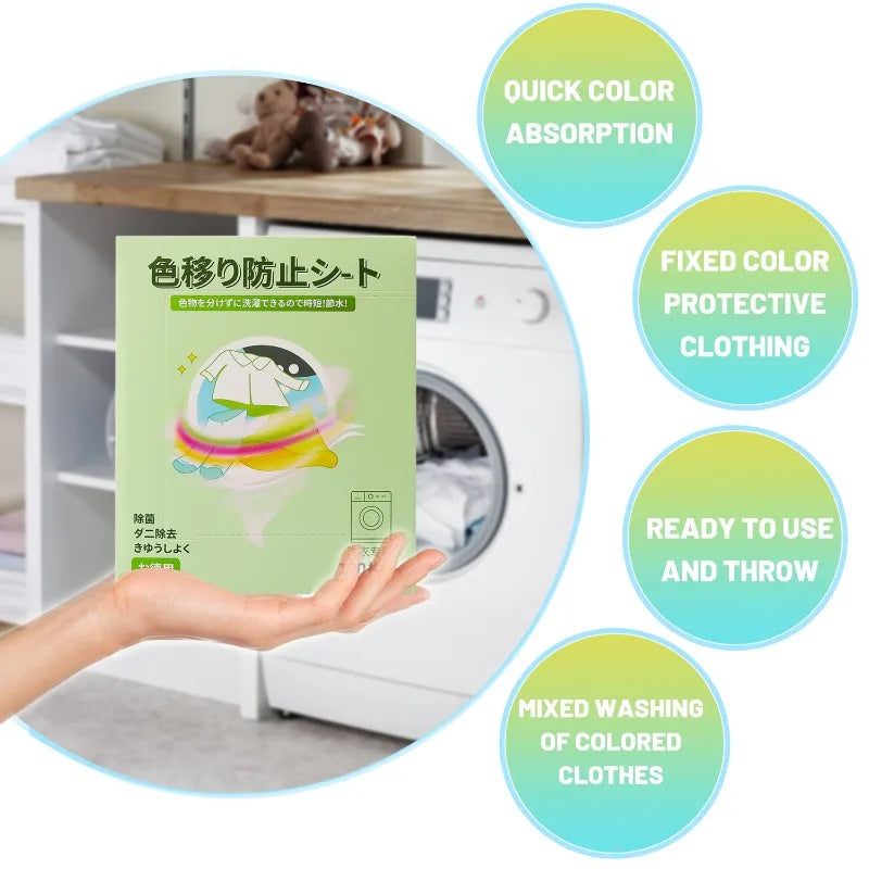 Color Absorption Sheet Washing Machine Laundry Paper Dyeing Proof Laundry Sheet Anti-Staining Laundry Tablet Color Catcher Cloth Laundry Cleaning Tools Set