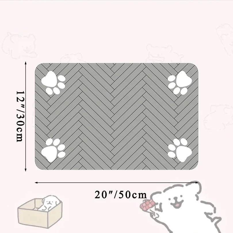 NEW Arrivals 40x60cm Pet Feeding Mat-Absorbent Pet Placemat for Food and Water Bowl, with Waterproof Rubber Backing, Quick Dry Water Mat for Dog Cat