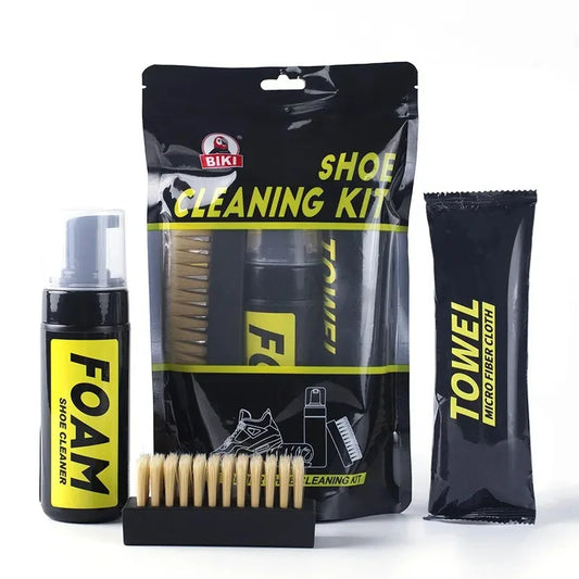 NEW 4PCS Set Sport Sneakers Shoes Cleaner Premium Water-Free Foam Sneaker Brush Towel Set Footwear Work on White Suede Boot 150ML Dry Cleaning Kit Sports Supplies