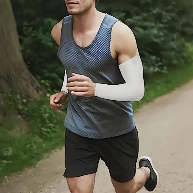 7 Pairs Set White/Pink Color Women Men Summer Sunshade Sleeves Outdoor Cycling Running and Driving, Sunshade Arm Sleeves Sports Apparel Accessories