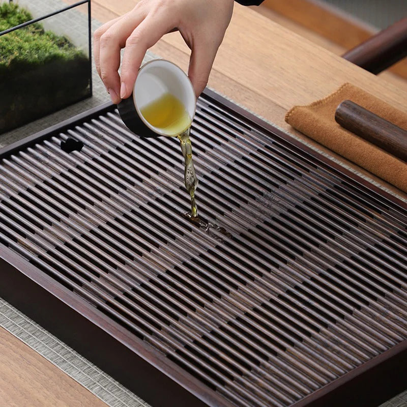 BAMBOO Natural Tea Tray Water Storage  Tea Set Simple Rectangular Tea Board Tea Storage Tray