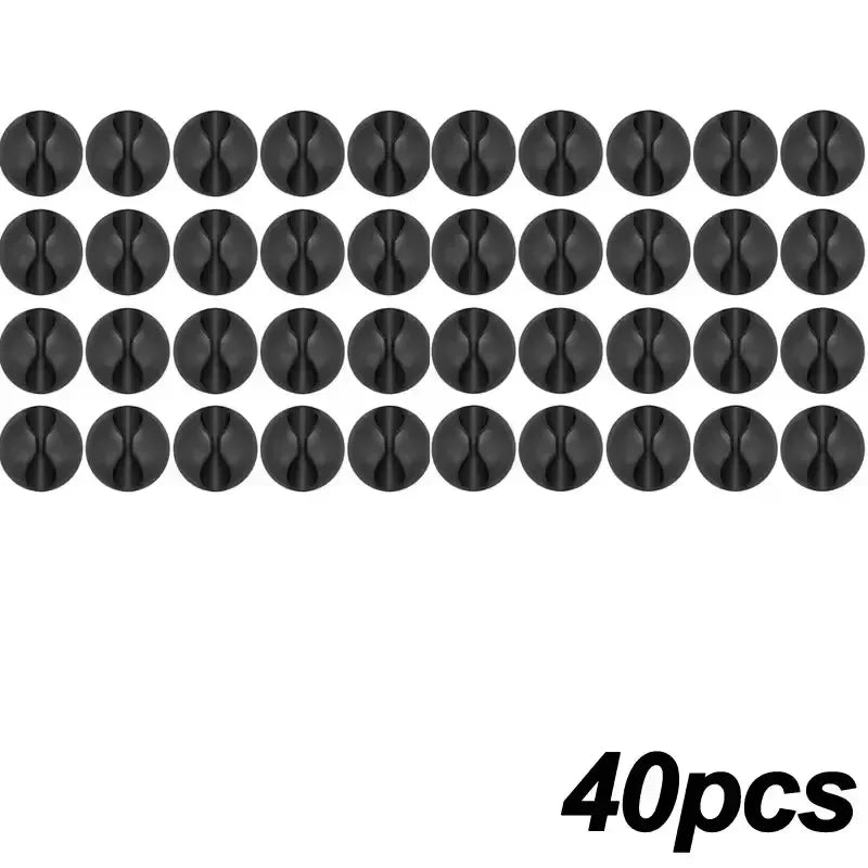 NEW 50PCS Set Cable Clip Winder Organizer Round Charger Cord Clips Desk Tidy Management Wire Adhesive Holder Clamp in Home Office Car