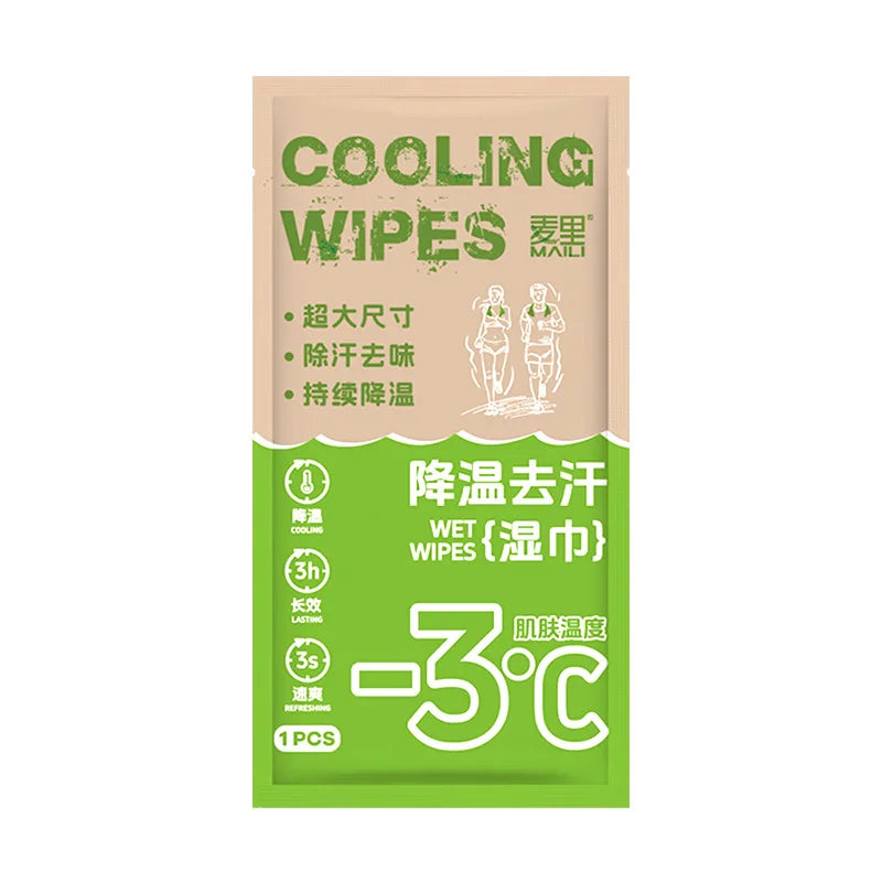 10 PCS Korean Set Cooling and Sweating Large Wet Wipes Ice Towels for Summer Cool Sensation Paper Outdoor Camping Beach Running Hiking Cycling  Sports Disposable Heat Relief Cool Sweat Wipes