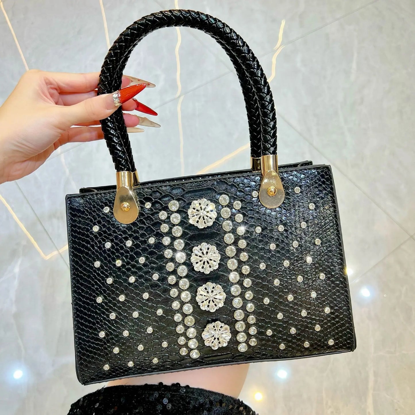 New Evening Wedding Party Women's Bag Luxury Brand Fashion Diamond-Encrusted Women's Handbag High-Quality Business Dinner Shoulder Crossbody Bags