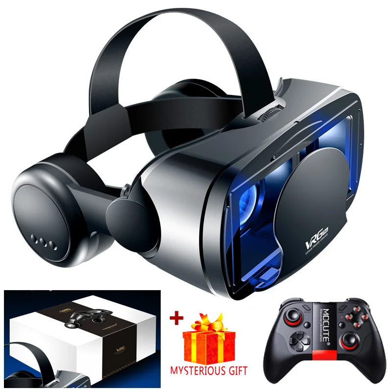 Top 1 Virtual Reality  Glasses 3D Headset Virtual Reality Devices Helmet Viar Lenses Goggle Eyewear Smartphone Cell Phone Smart  Game Controller Set + Mysterious Gift VR Google